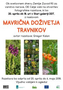 Vabilo na otvoritev fotografske razstave Mavrična doživetja travnikov